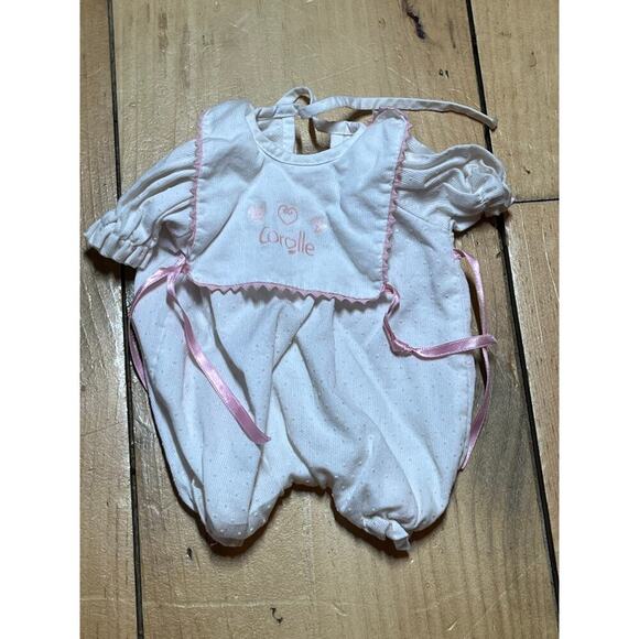 Vintage Corolle Baby Doll Outfit. White w/ Pink Trim. - Picture 1 of 3